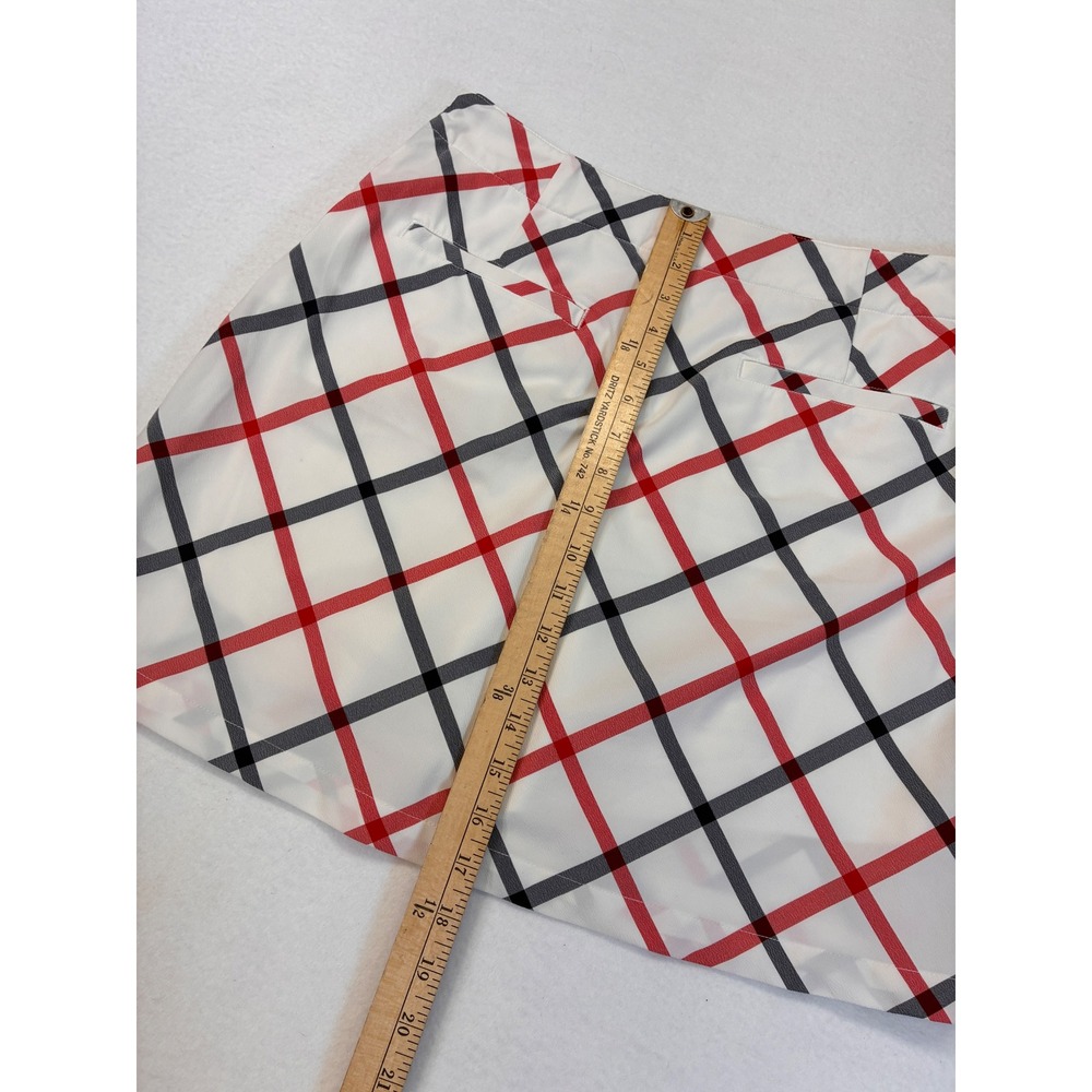 Lady Hagen Modern Golf Skort Preppy Old Money Plaid Pattern - 6 White Red Black - Picture 7 of 9